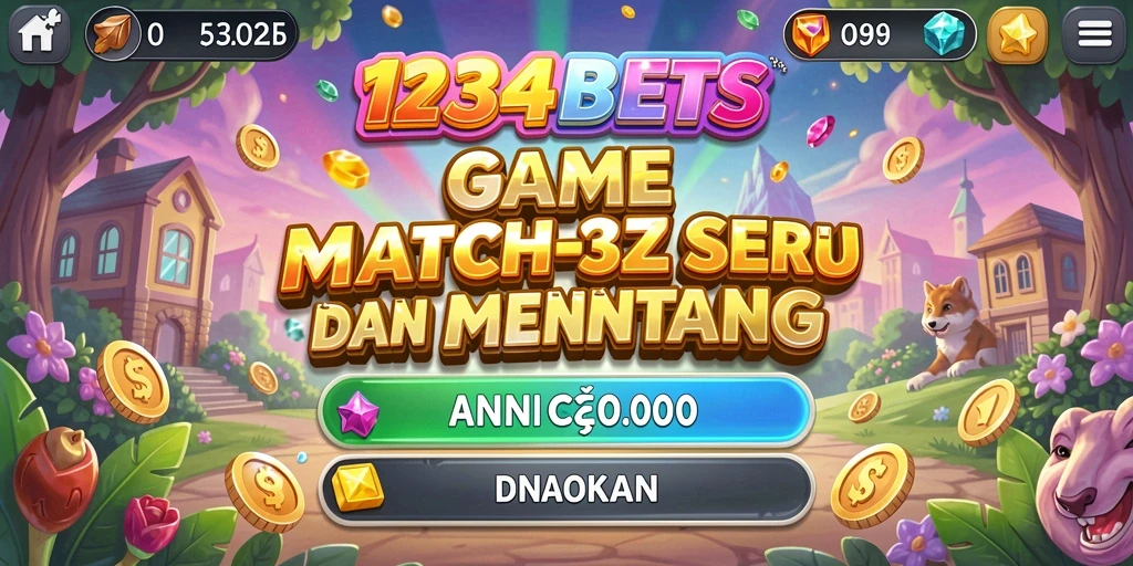 Tampilkan gameplay seru dari 1234BETS dalam aksi Match-3.