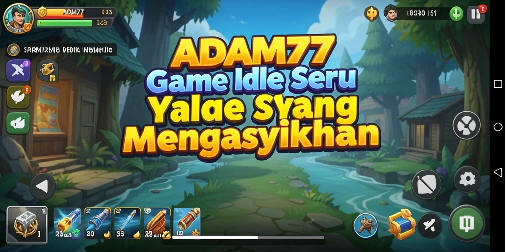 Tangkapan layar gameplay ADAM77 menampilkan karakter yang aktif mengumpulkan sumber daya.