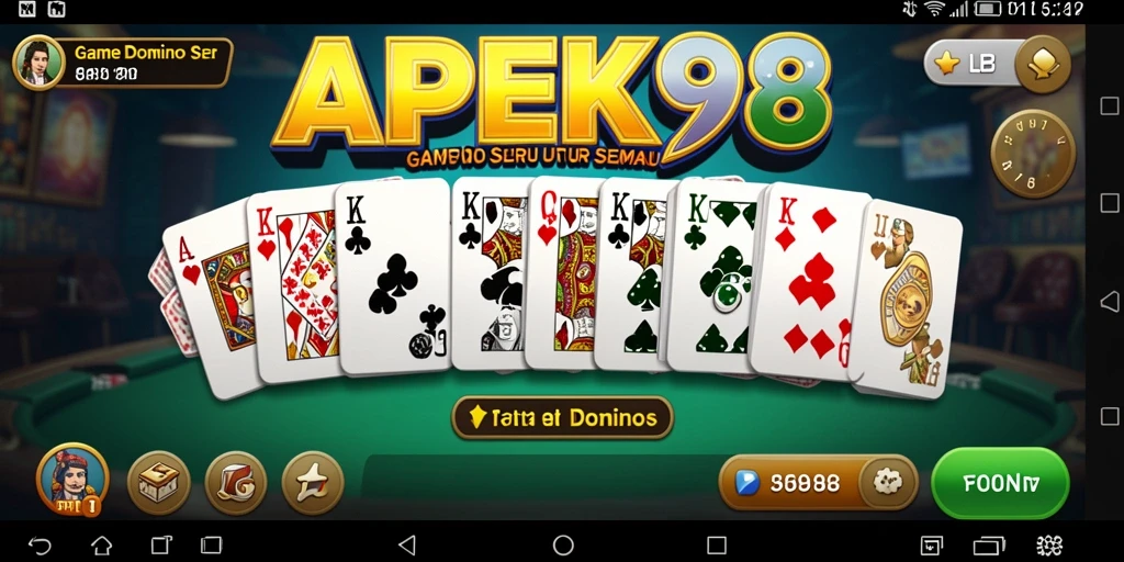 Screenshot APEK88 menampilkan serunya bermain Domino.