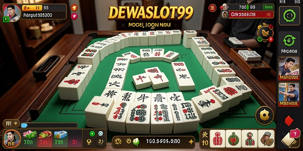 Screenshot DEWASLOT99 menampilkan aksi seru gameplay Mahjong.