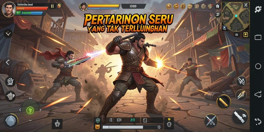 Screenshot IDR89 menampilkan aksi pertarungan seru dengan karakter yang dinamis.