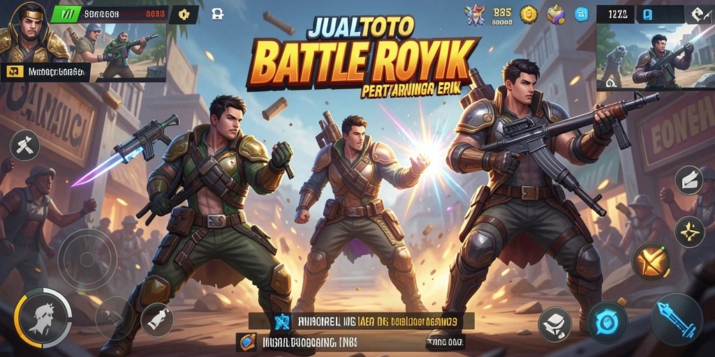 Gameplay mendebarkan di arena Battle Royale JUALTOTO.
