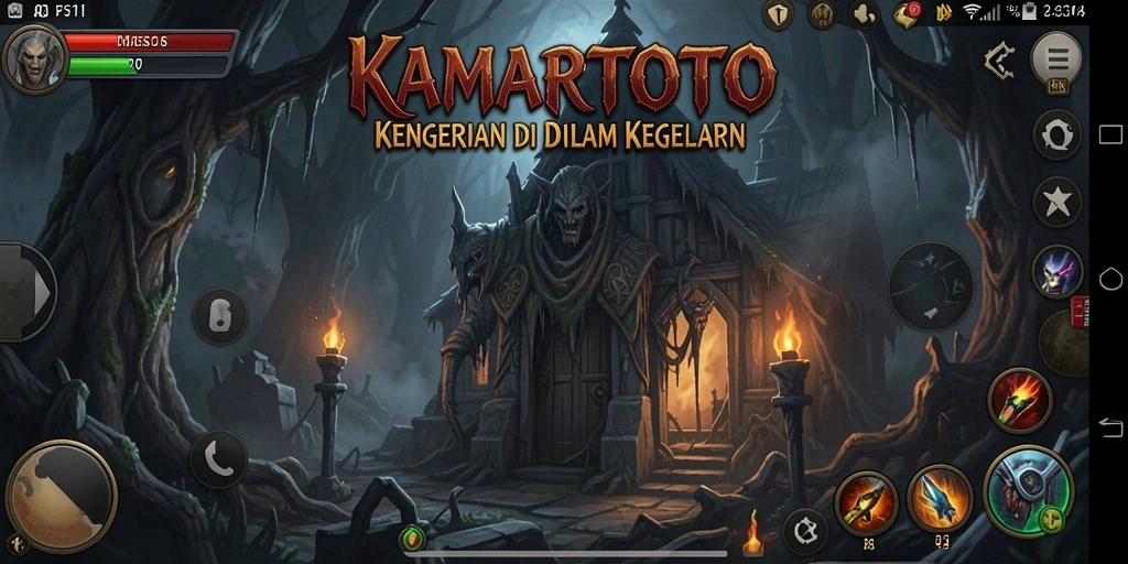 Tangkapan layar menunjukkan gameplay menegangkan KAMARTOTO saat menghadapi kegelapan.