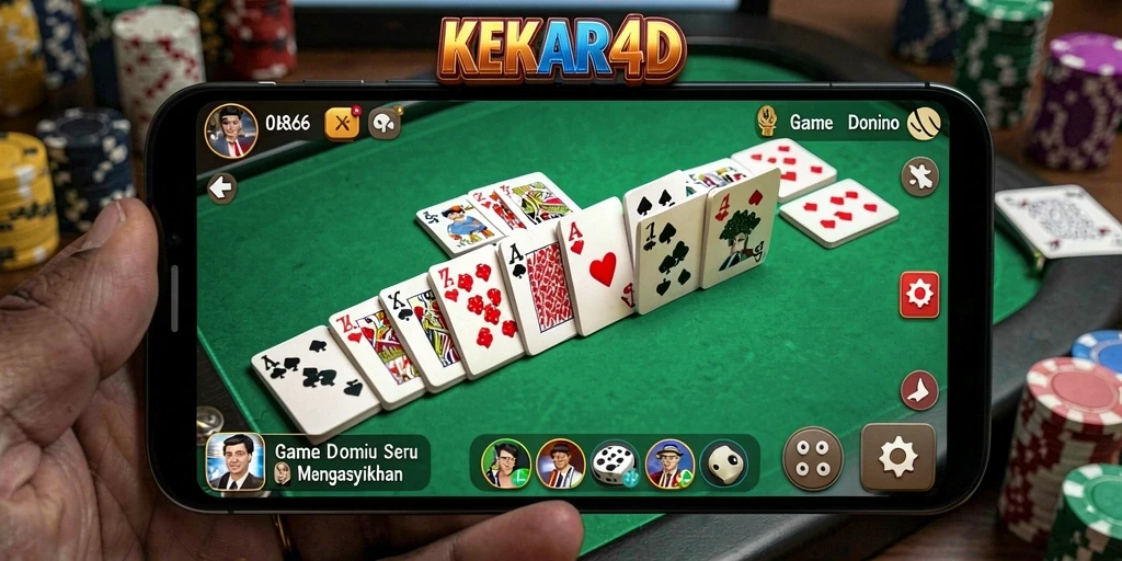Screenshot gameplay KEKAR4D menampilkan serunya bermain Domino.