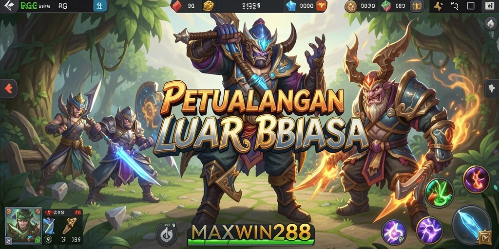 Tampilan aksi seru dalam gameplay RPG MAXWIN288.