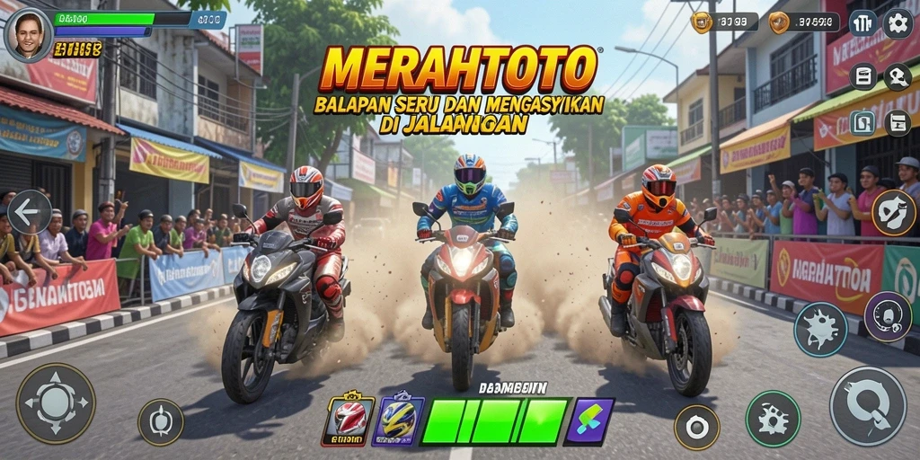 Tampilan gameplay Racing yang mendebarkan di MERAHTOTO.