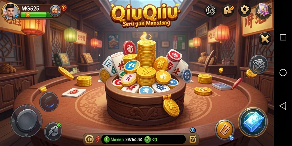 Screenshot gameplay QiuQiu yang menampilkan suasana kompetitif.