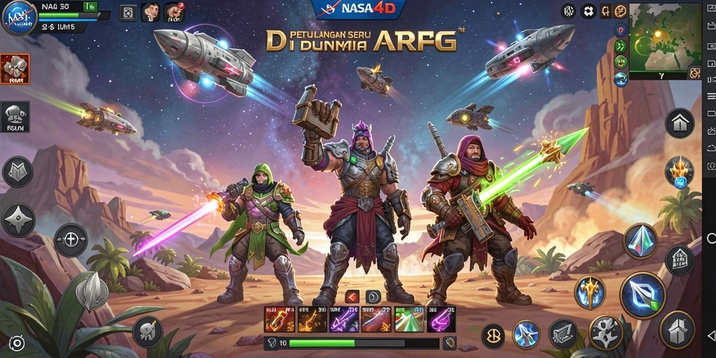Gameplay menarik di luar angkasa dalam NASA4D.