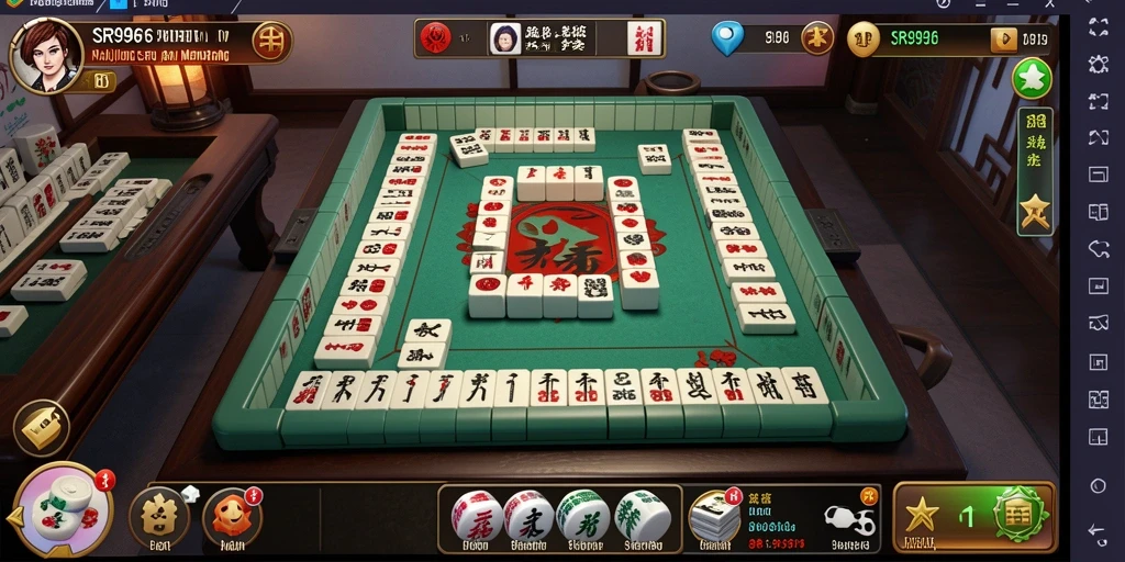 Tampilan gameplay seru dalam SR996 dengan ubin Mahjong yang menarik.