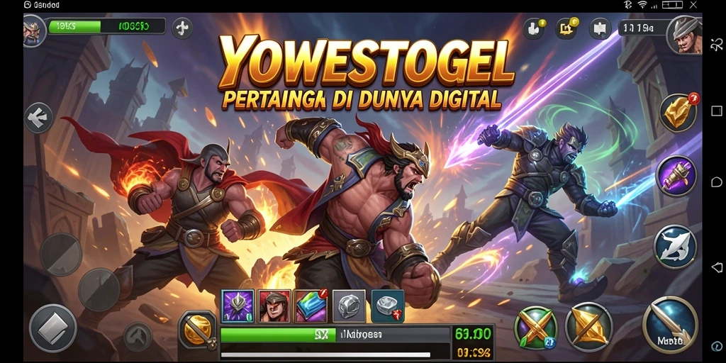 Gameplay pertarungan intens dalam YOWESTOGEL yang memukau.